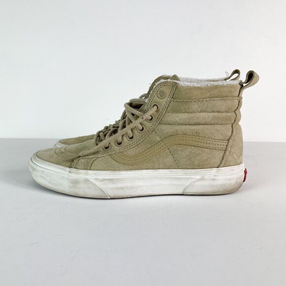 Vans SK8-Hi Mte Womens Beige Suede Scotchgard Faux Fur Lined Sneakers 7.5 - Picture 3 of 7